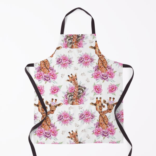 Item preview, Giraffe and Raccoon Watercolor Flower Design designed and sold by DigitalPie.