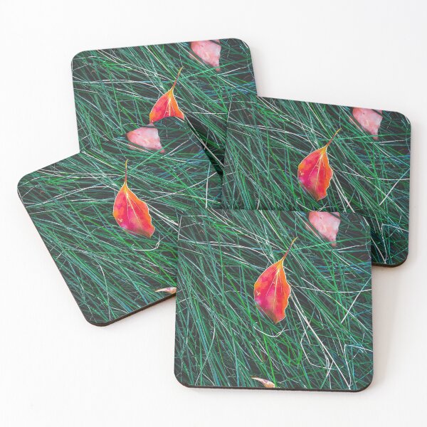 Item preview, closeup orange leaves on the green grass field designed and sold by Mrvell.