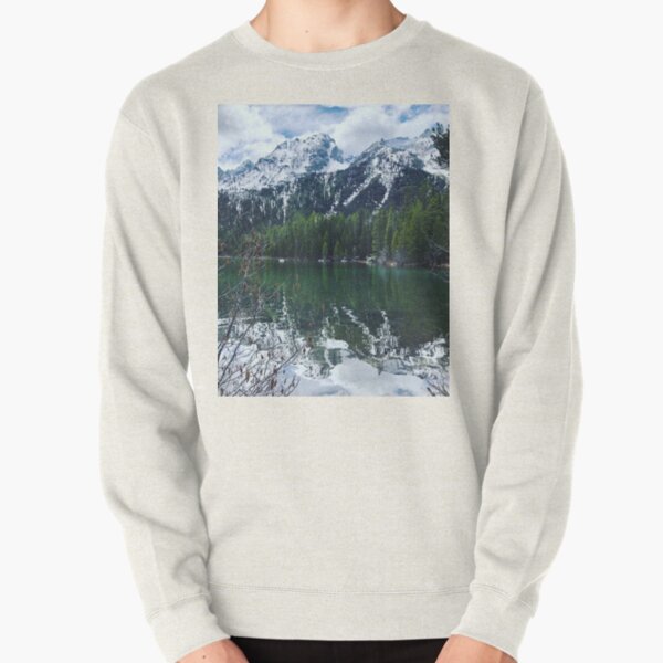 Express Men's Fuzzy Mountain Landscape Crew Neck Sweater