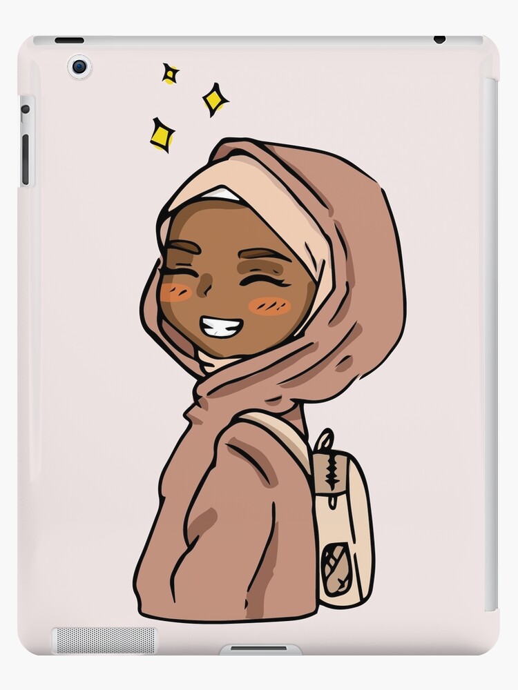 Beautiful Girl in Hijab Cartoon iPad Case & Skin for Sale by