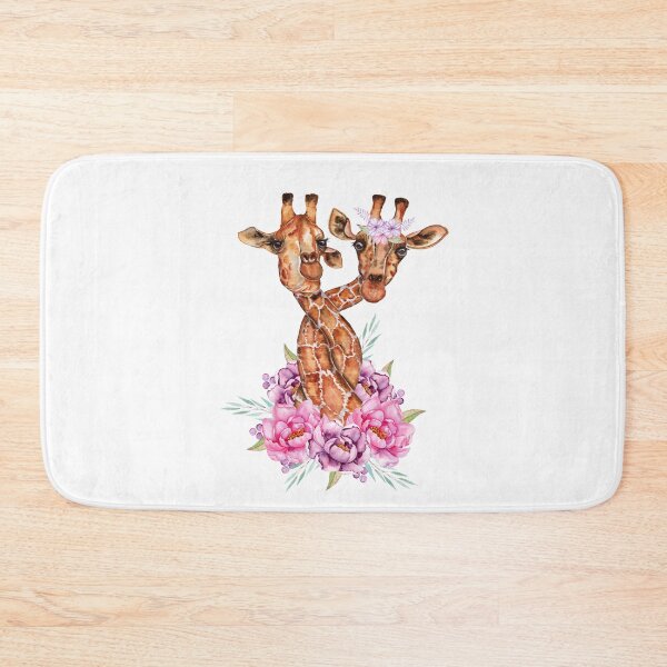 Item preview, Giraffes in Love Watercolor Flower Design designed and sold by DigitalPie.