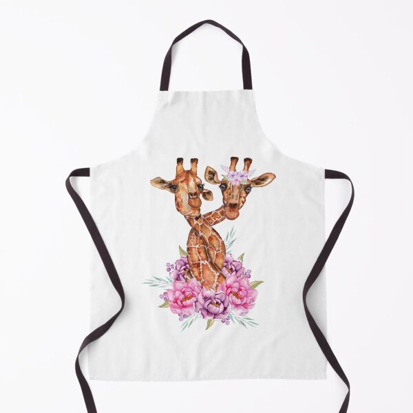 Item preview, Giraffes in Love Watercolor Flower Design designed and sold by DigitalPie.