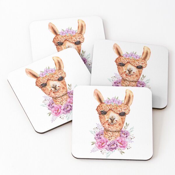 Item preview, Llama Watercolor Flower Design designed and sold by DigitalPie.