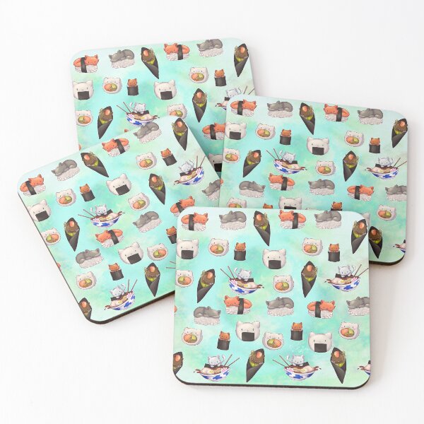 Item preview, Sushi kitty - teal designed and sold by Lyxy.