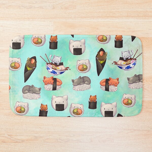 Item preview, Sushi kitty - teal designed and sold by Lyxy.