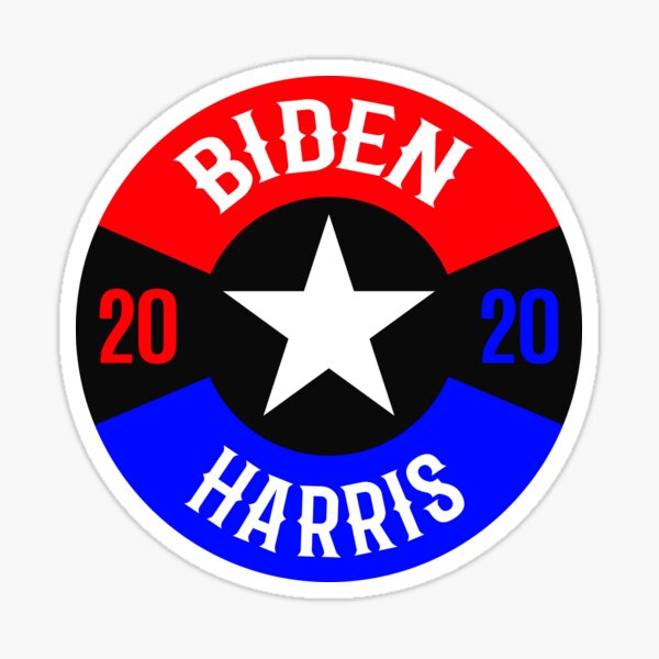 Vintage Retro Biden Harris 2020 Election, Red, White, Blue and Big Star 2 Sticker