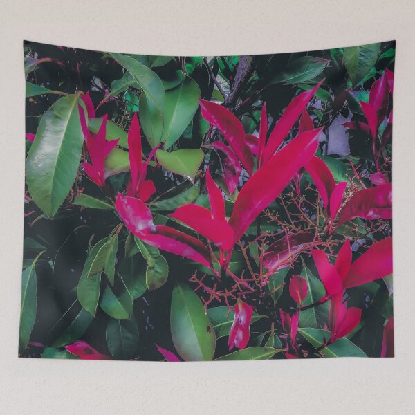 Item preview, closeup green leaves and red leaves plant background designed and sold by Mrvell.