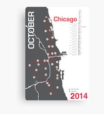 Chicago Marathon Map 2014 Metalldruck