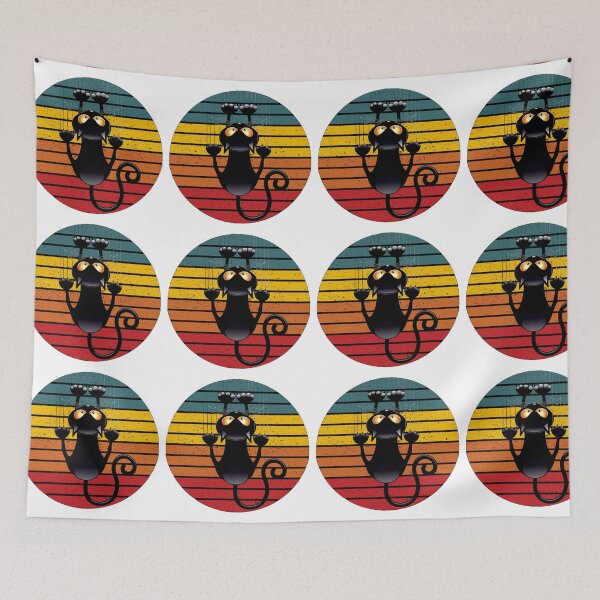Item preview, cat retro funny cat slipping down designed and sold by rejebolla.