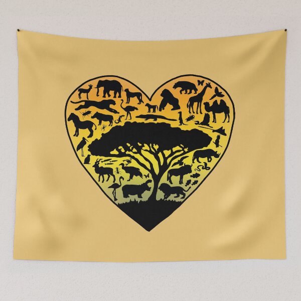 Item preview, DONATE African Animals Heart designed and sold by Emily Boynton.