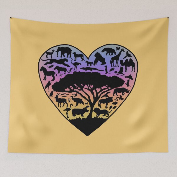 Item preview, DONATE African Animals Heart designed and sold by Emily Boynton.
