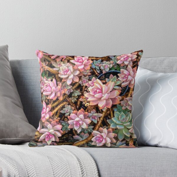 Item preview, green and pink succulent plant garden texture designed and sold by Mrvell.