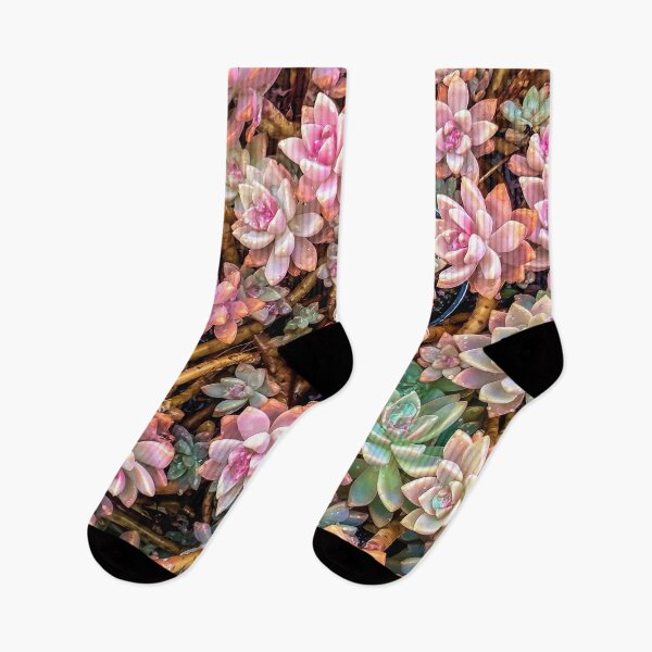 Item preview, green and pink succulent plant garden texture designed and sold by Mrvell.