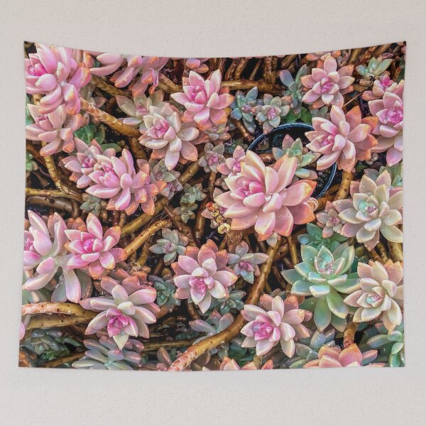 Item preview, green and pink succulent plant garden texture designed and sold by Mrvell.