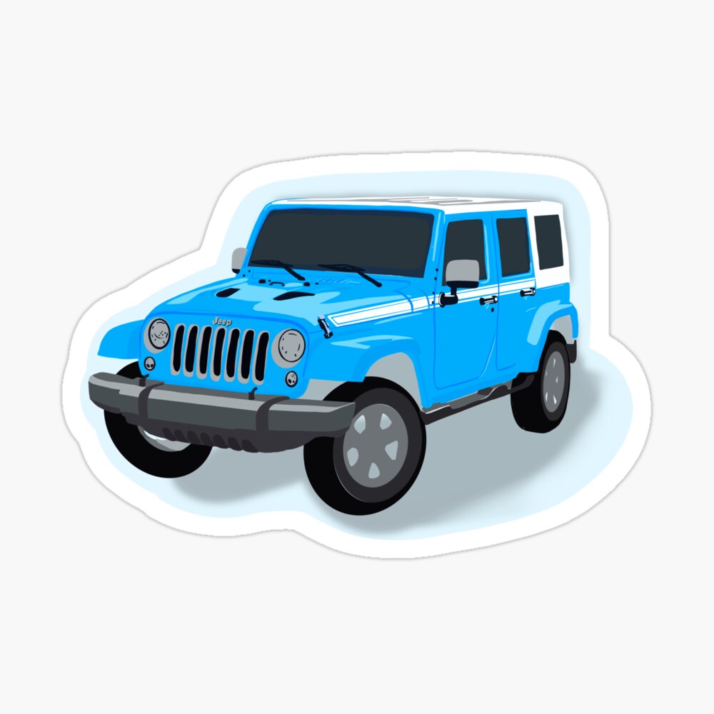 Baby Blue Jeep Wrangler Poster By Brinleyartwork Redbubble