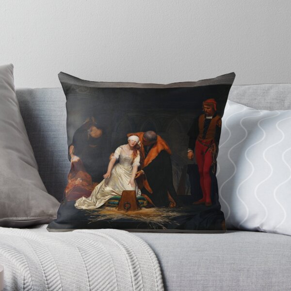 The Execution of Lady Jane Grey by Paul Delaroche Old Master Classical Fine Art Reproduction Throw Pillow