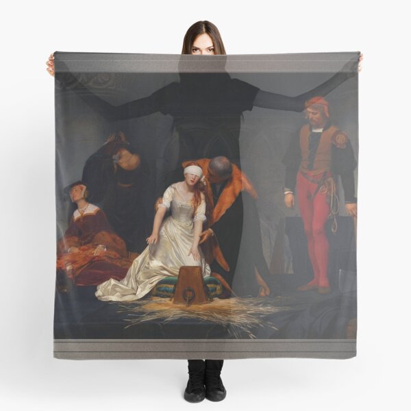 The Execution of Lady Jane Grey by Paul Delaroche Old Master Classical Fine Art Reproduction Scarf