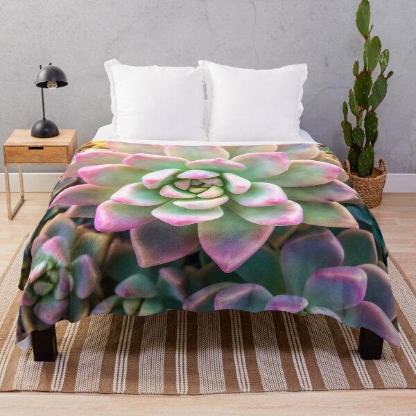 Item preview, closeup green and pink succulent plant background designed and sold by Mrvell.