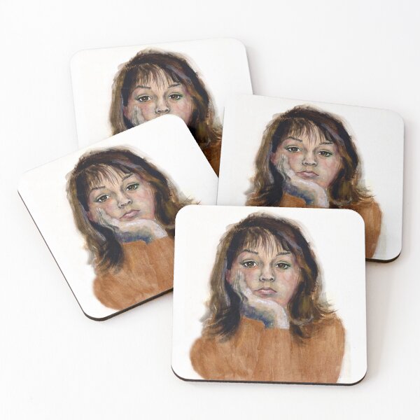 Item preview, Roz -  self-portrait in gouache, at age16! designed and sold by Roz McQuillan Fine Art & Photography.