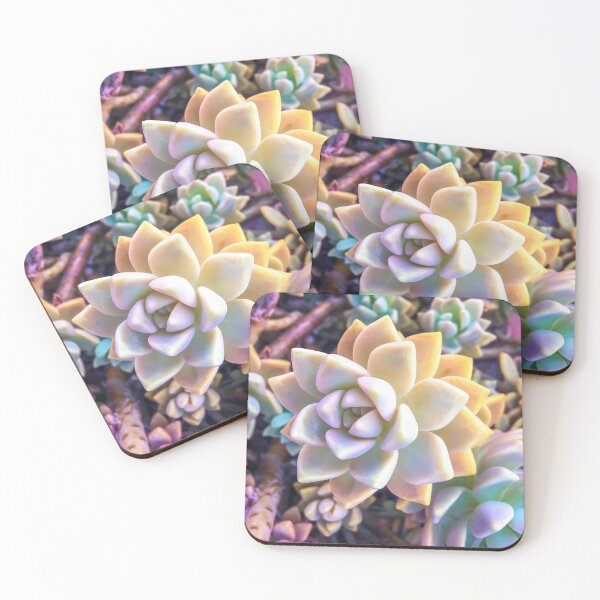 Item preview, green and pink succulent plant garden background designed and sold by Mrvell.
