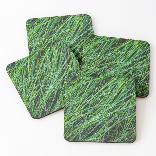 Item preview, closeup green grass field texture with water drop designed and sold by Mrvell.