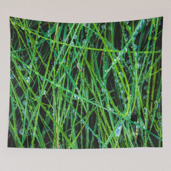 Item preview, closeup green grass field texture with raindrops designed and sold by Mrvell.