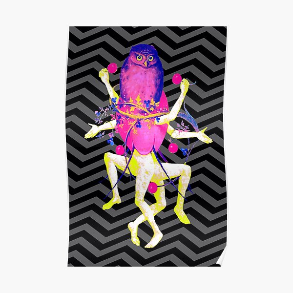 Black Light Blacklight Poster Psychedelic "Bosch Owl" Poster