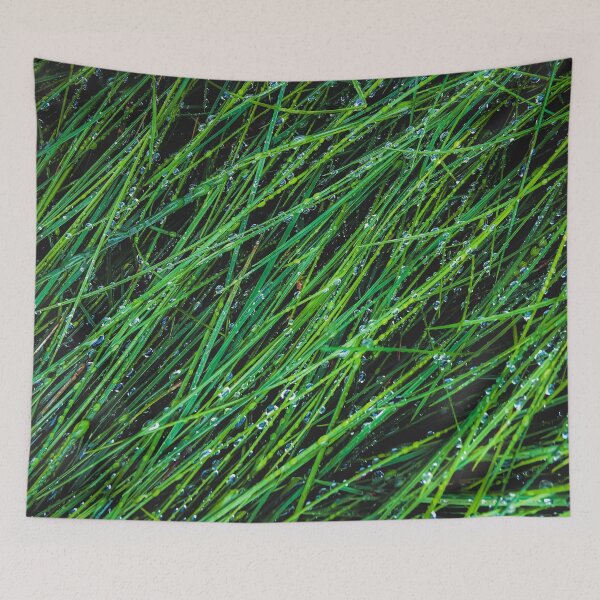 Item preview, green grass texture background with water drop designed and sold by Mrvell.
