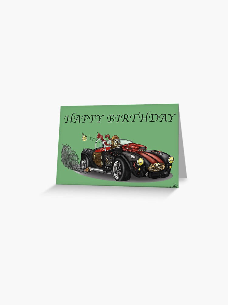 Carte De Vœux Carte D Anniversaire Steampunk Ac Cobra Style Par Squigglemonkey Redbubble