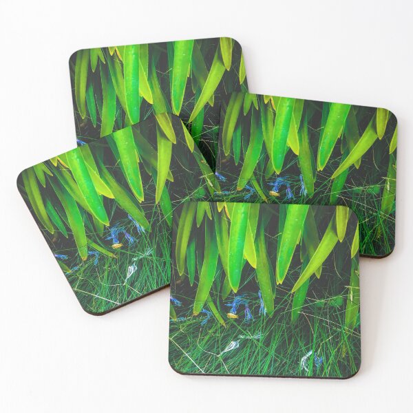 Item preview, closeup green leaves plant with green grass designed and sold by Mrvell.