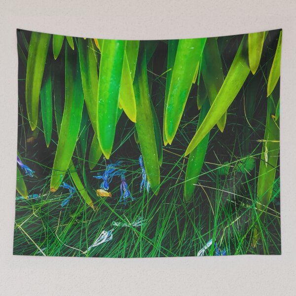 Item preview, closeup green leaves plant with green grass designed and sold by Mrvell.