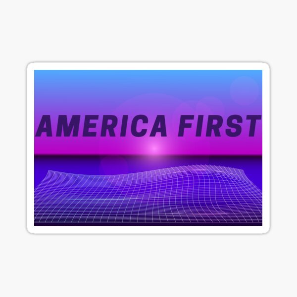 Item preview, "America First" Retro Vaporwave Mask designed and sold by BasedAndOptical.