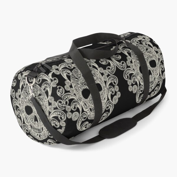 Item preview, Ivory Lace Skull Damask on Black designed and sold by Cecilia Mok.