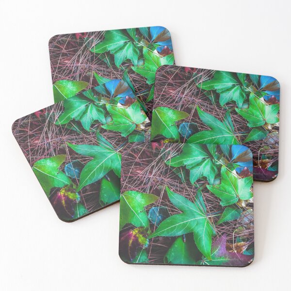Item preview, closeup green leaves on the dry grass designed and sold by Mrvell.