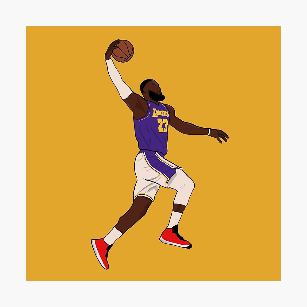 NBA Los Angeles Lakers Lebron James Poster Dunk - Listentee