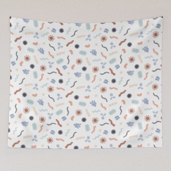 Item preview, Vintage Microbiology - White Outlines on White designed and sold by Hodgepodge Bricolage.