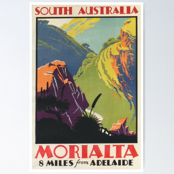 Item preview, Morialta Australia Vintage Travel Poster designed and sold by vintagevivian.