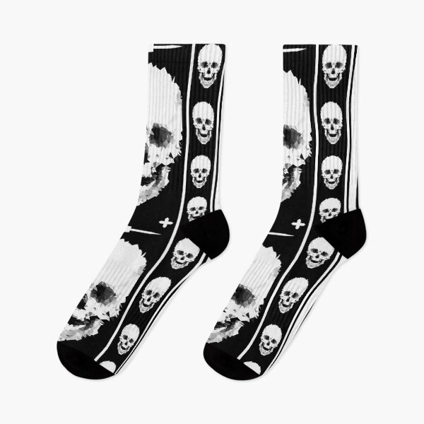Artikelvorschau, Schädel polygonale schwarz weiße Knochen Horror fantastische Gotik entworfen und verkauft von fuzzyfox.