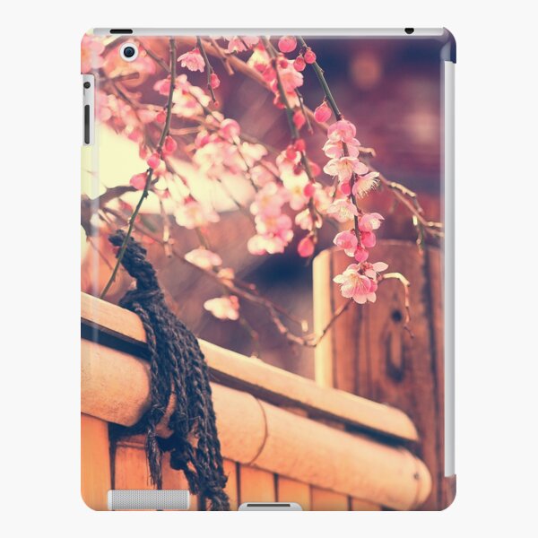Pink Plum Blossoms with Bamboo Fence and Pagoda iPad Snap Case