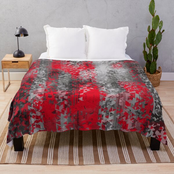 Item preview, psychedelic geometric polygon shape pattern abstract in black and red designed and sold by Mrvell.