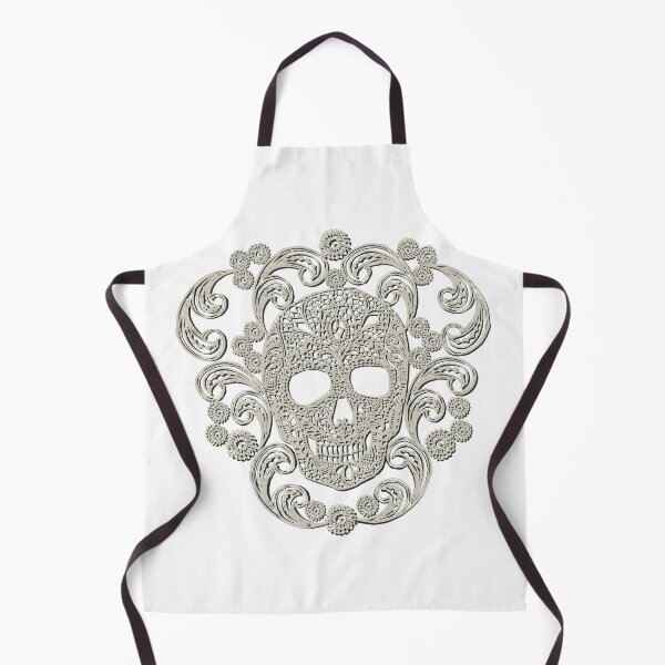 Item preview, Ivory Lace Skull Damask on White designed and sold by Cecilia Mok.