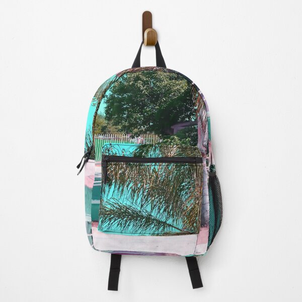 Item preview, pink building in the city with palm tree and blue sky designed and sold by Mrvell.