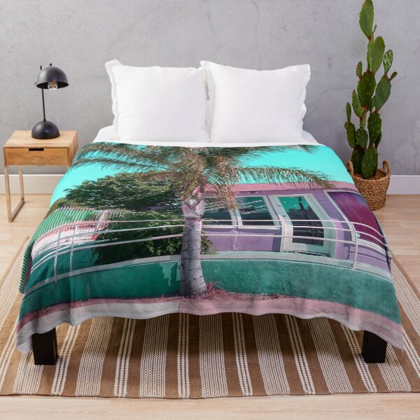 Item preview, pink building in the city with palm tree and blue sky designed and sold by Mrvell.