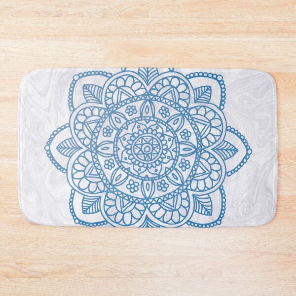 Item preview, Blue Mandala on White Marble designed and sold by Julie Erin Designs.