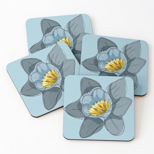 Item preview, Line Art Daffodil "Silver Chimes" Flower Plant designed and sold by andymvera.