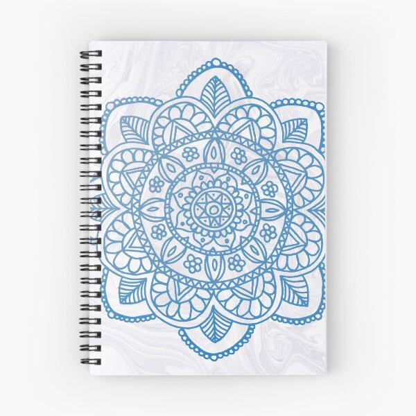 Item preview, Blue Mandala on White Marble designed and sold by Julie Erin Designs.