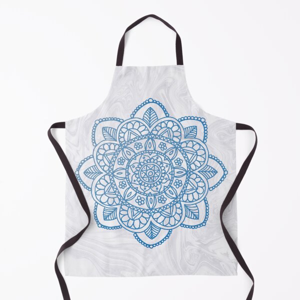Item preview, Blue Mandala on White Marble designed and sold by Julie Erin Designs.