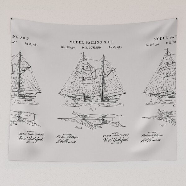 Item preview, Patent Blueprint 1954 Model Sailing Ship designed and sold by MadebyDesign.