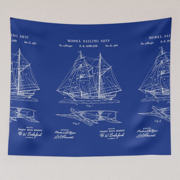 Item preview, Model Sailing Ship 1954 Patent Print designed and sold by MadebyDesign.