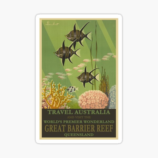 Item preview, Vintage Travel Australia Great Barrier Reef Poster designed and sold by Jennifer Leigh.
